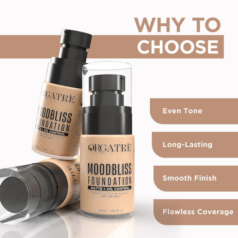 Orgatre Moodbliss Matte + Oil Control Makeup Foundation SPF 30 - 238