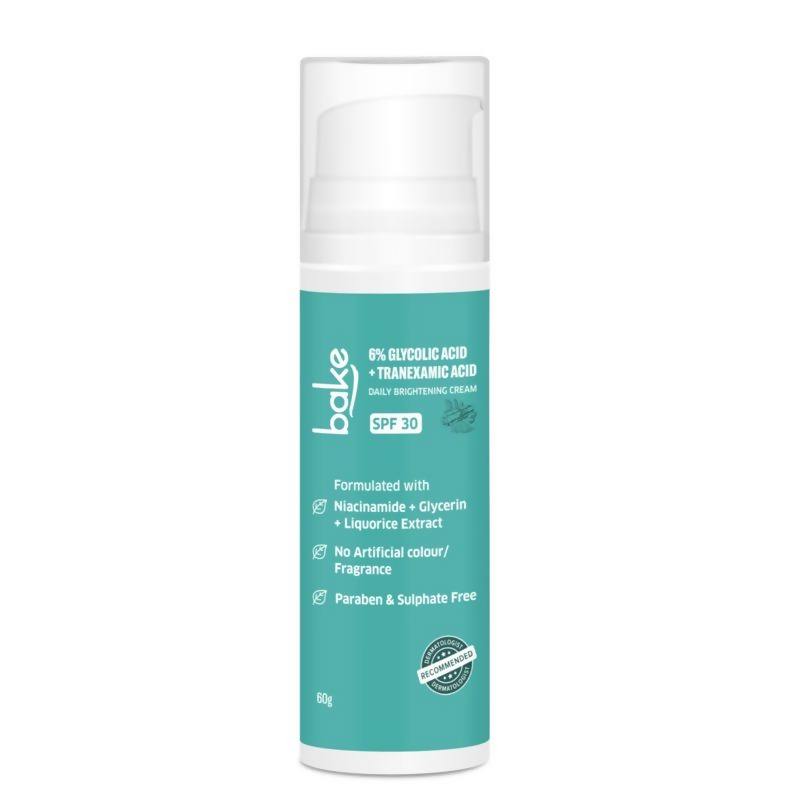 Skincare cream bottle with teal label on a white background