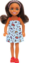 Barbie Chelsea Doll in Blue Dress with Pink Shoes