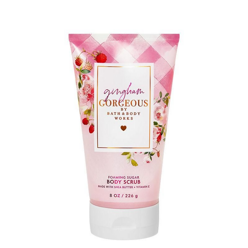 Gingham Gorgeous by Bath & Body Works foaming sugar body scrub on a white background