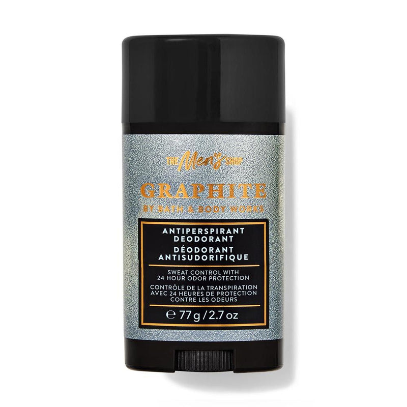 Deodorant stick with black and gold packaging on a white background