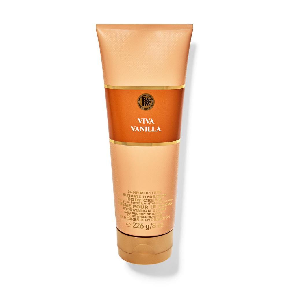 Tube of 'Viva Vanilla' body lotion on a white background