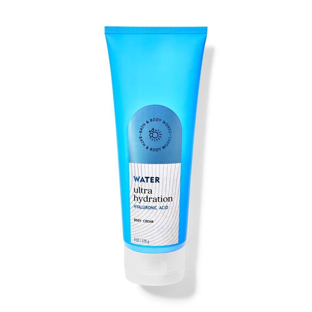 Tube of ultra hydration body cream on a white background