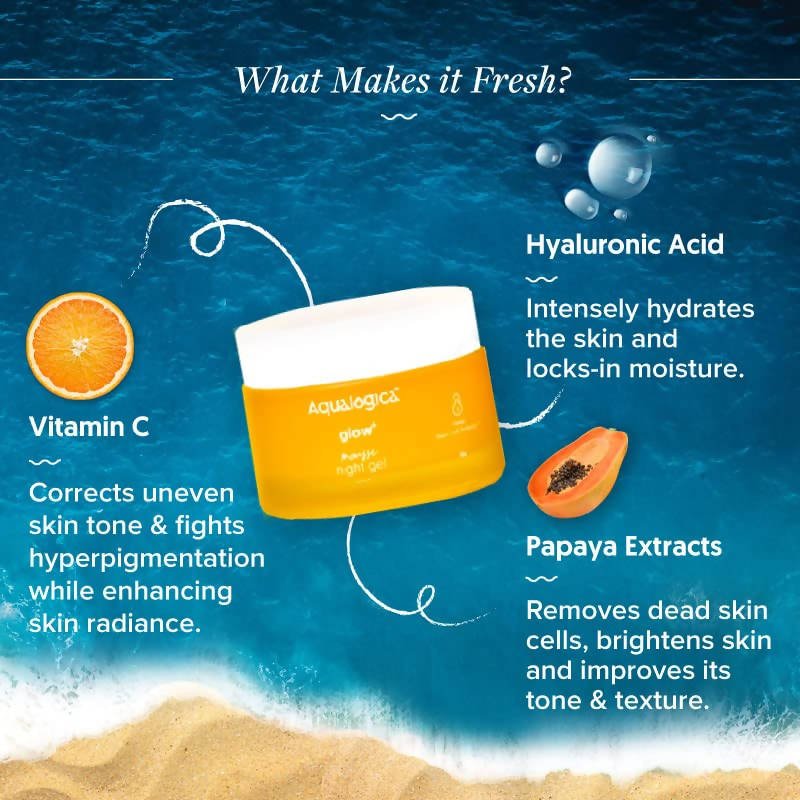 Aqualogica Glow+ Mousse Night Gel With Vitamin C & Hyaluronic Acid