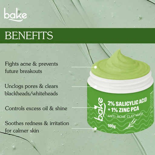 Bake 2% Salicylic Acid + Zinc PCA Anti-Acne Clay Mask