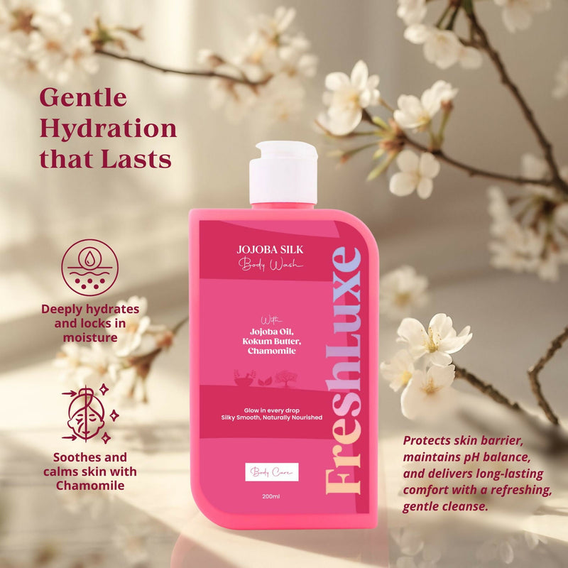 FreshLuxe Silk Bodywash Exfoliating & Hyderation Jojoba, Camomile & Ylang Ylang