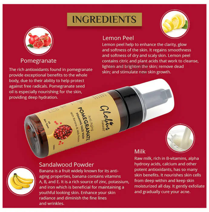 Globus Naturals Pomegranate Foaming Face Wash