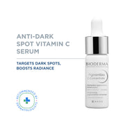 Bioderma anti-dark spot vitamin C serum bottle on a white background