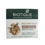 Biotique Multani Clay Anti-Ageing Mud Face Pack packaging on a white background