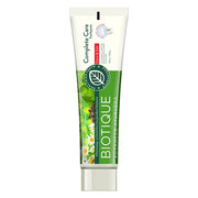 Biotique toothpaste tube on a white background