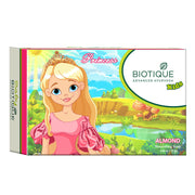 Biotique Kids Almond Nourishing Soap packaging with a cartoon princess on a white background