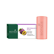Biotique Bio Himalayan Plum soap bar and packaging on a white background