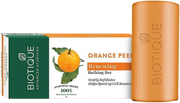 Biotique Orange Peel Renewing Bathing Bar with packaging on a white background