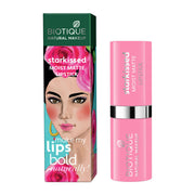 Biotique lipstick with packaging on a white background