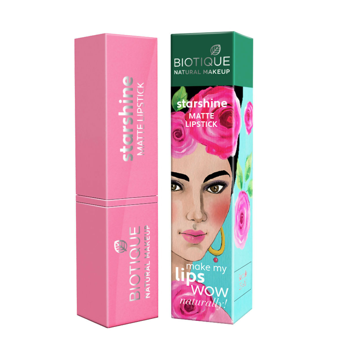 Biotique Starshine Matte Lipstick packaging on a white background