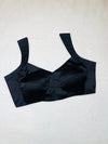 Satin Black Sweetheart Neck Blouse