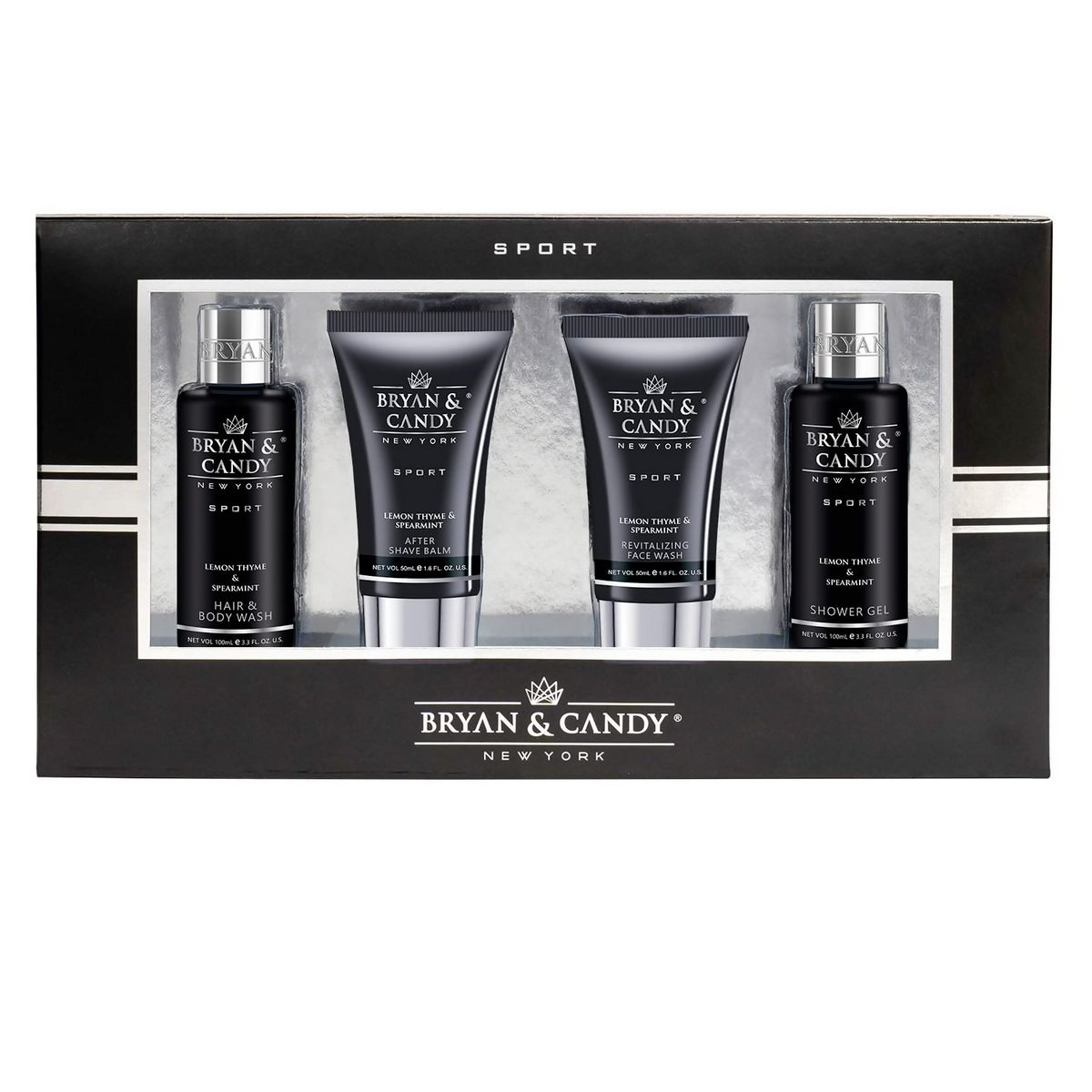 Bryan & Candy New York grooming set in a black box with silver accents