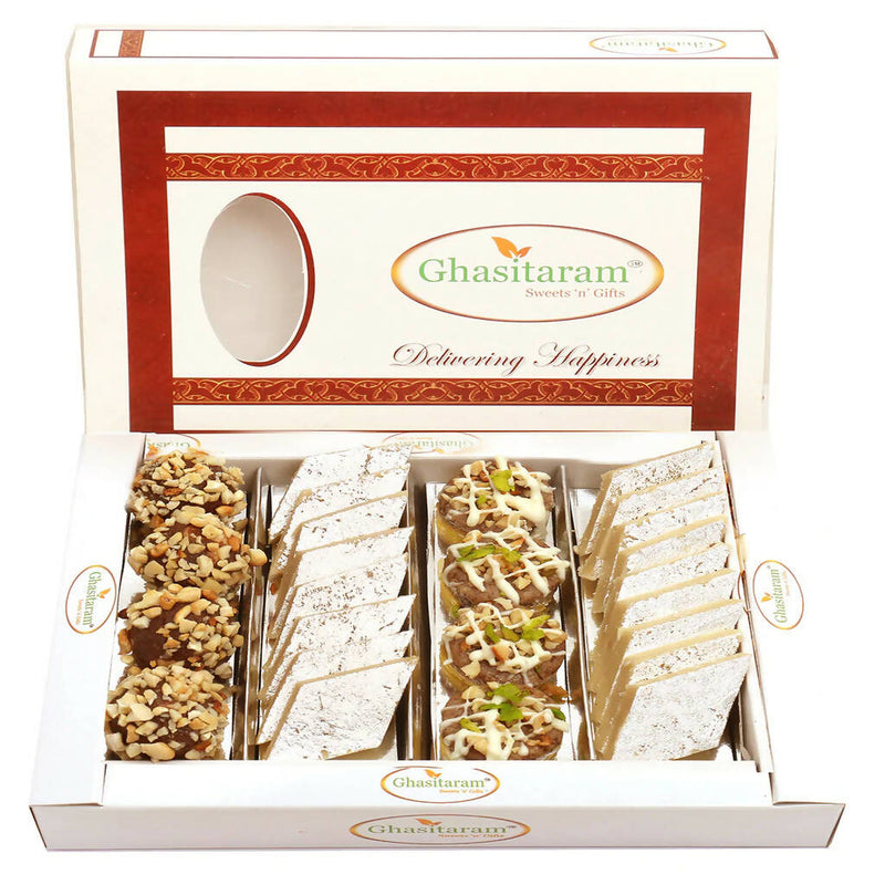 Ghasitaram Assorted Box Pure Kaju Katlis, Dryfruit Sweets