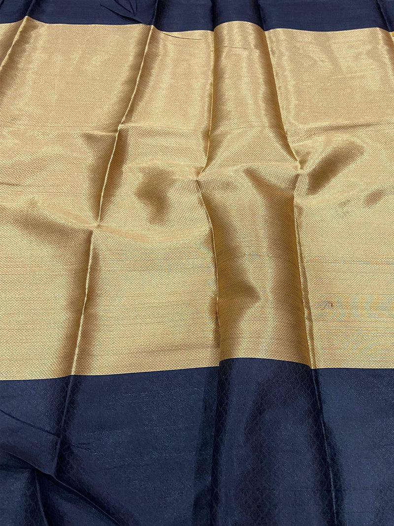 Mustard Yellow Kora Silk Kalamkari Print Saree