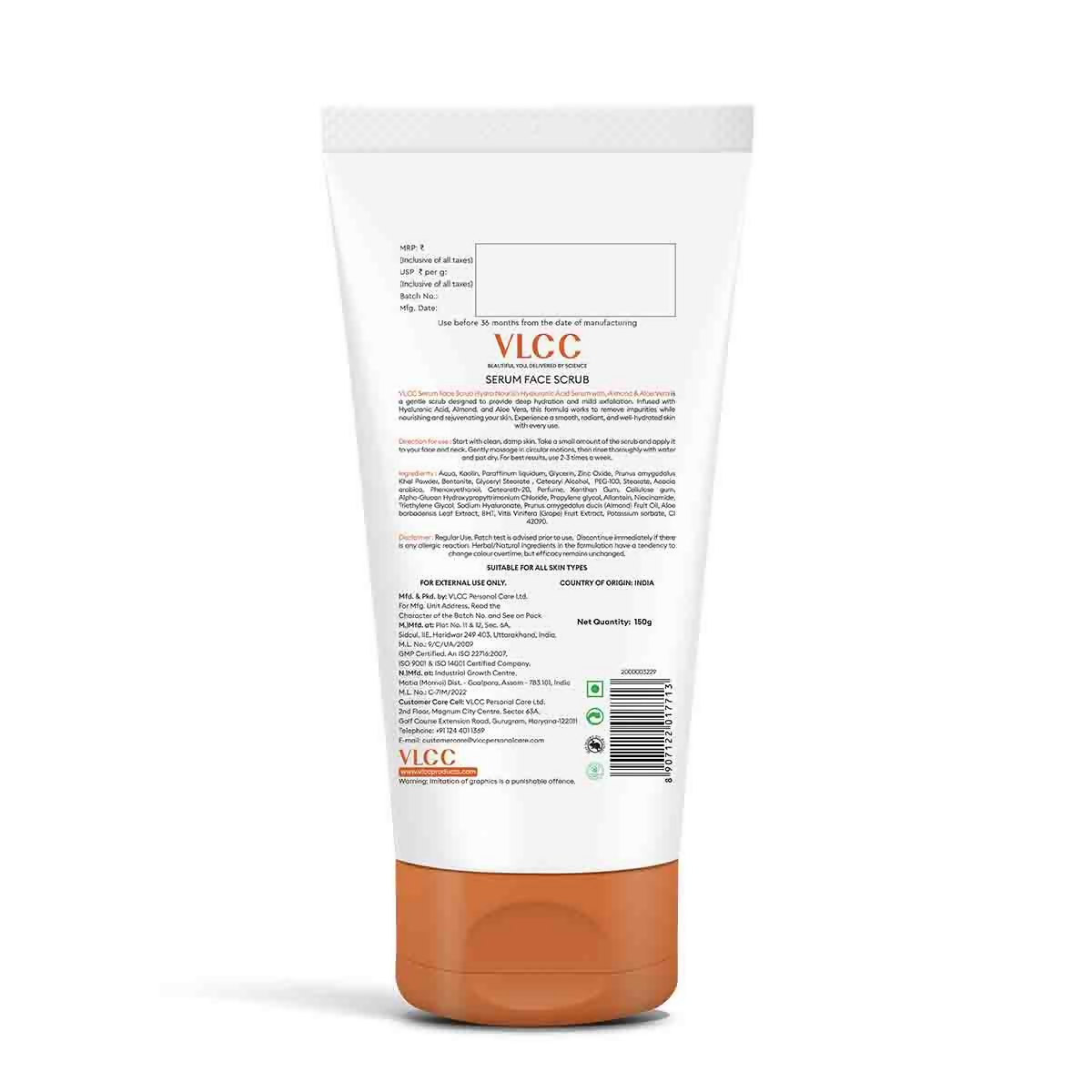 VLCC Hydra Nourish Scrub With Hyaluronic Acid Serum Aloe Vera & Almond