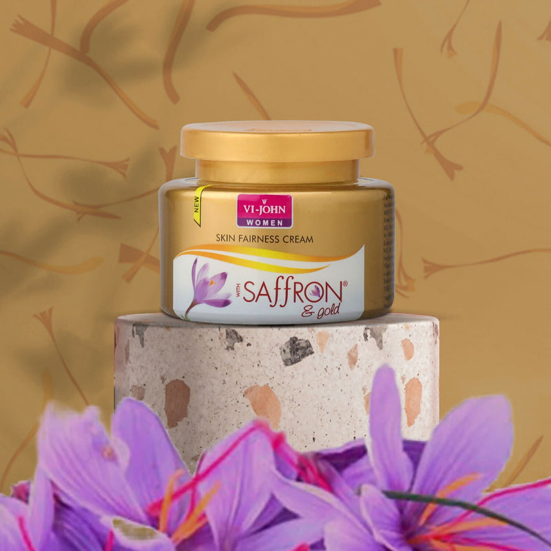VI-JOHN Saffron Gold Skin Fairness Cream with Vitamin E & Mulberry Extracts