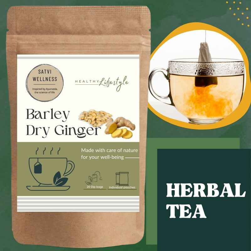 Satvi Wellness Barley Ginger Tea | Barley Seed With Ginger Herbal Tea