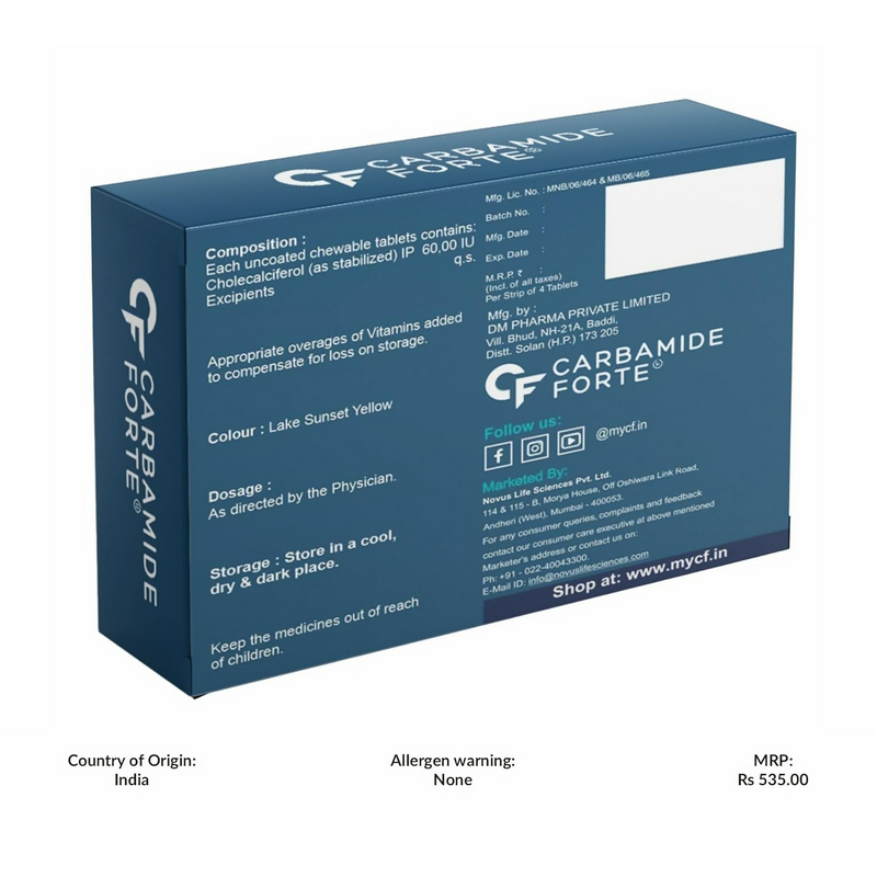 Carbamide Forte Cholecalciferol - 60000 IU Vitamin D3 Tablets