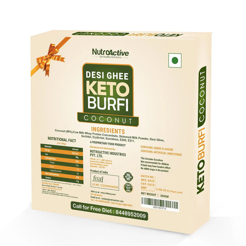 NutroActive Desi Ghee Keto Coconut Barfi