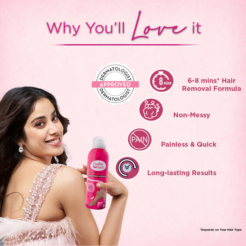 VI-JOHN Feather Touch Dermatologically Tested Rose & Alevera Hair Removal Spray For Women