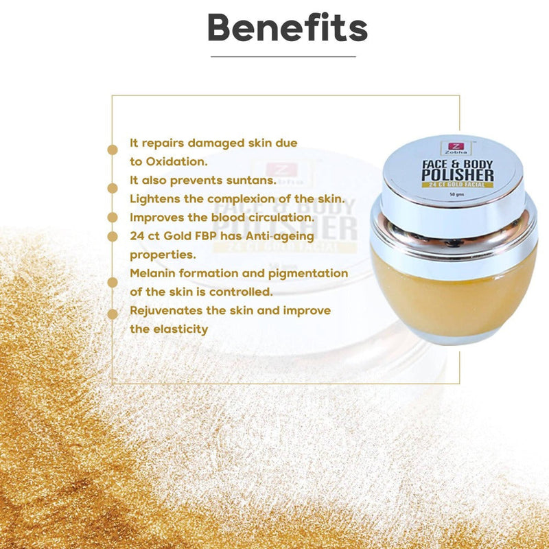 Zobha Face & Body Polisher 24 Ct Gold Facial Gel