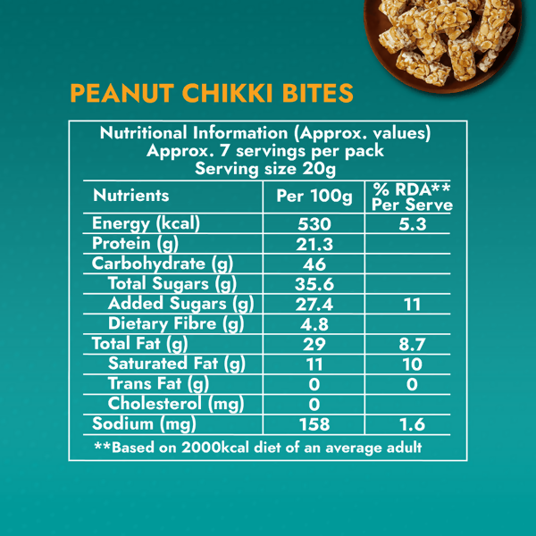 Sweet Karam Coffee Peanut Chikki (Zero White Sugar)