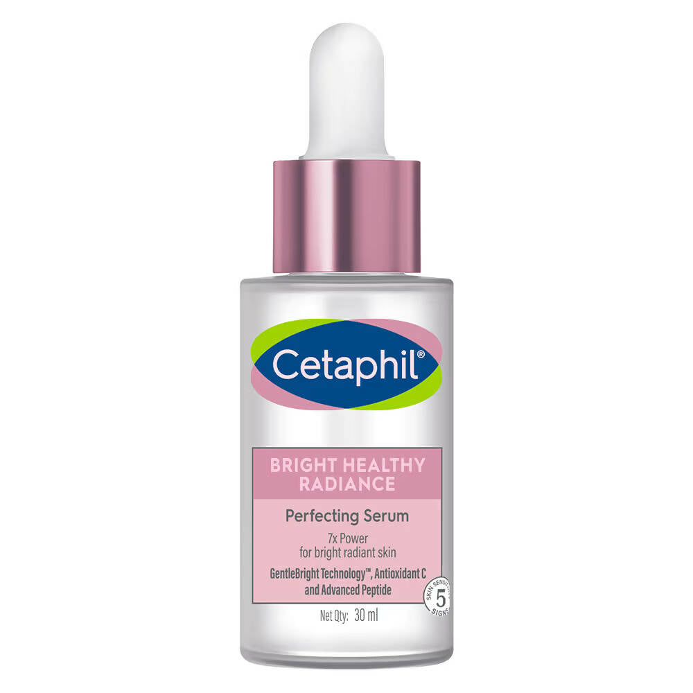 Cetaphil serum bottle with dropper on a white background