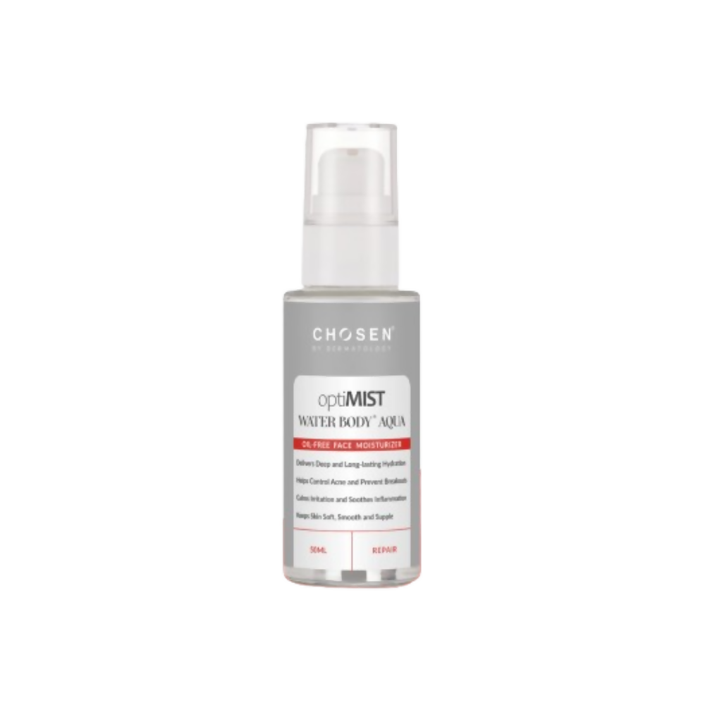Skincare bottle labeled 'Chosen' on a white background