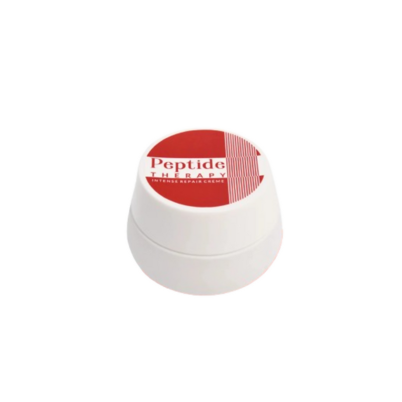 Jar of peptide therapy cream on a white background