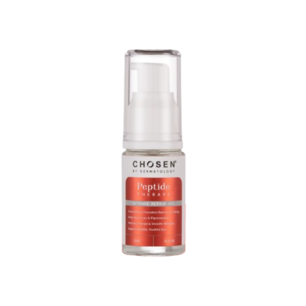 Skincare serum bottle labeled 'Chosen' on a white background