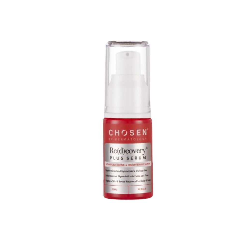 Chosen RedRecovery Plus Serum bottle on a white background