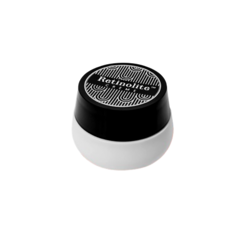 Cosmetic container labeled 'Retinolite' on a white background