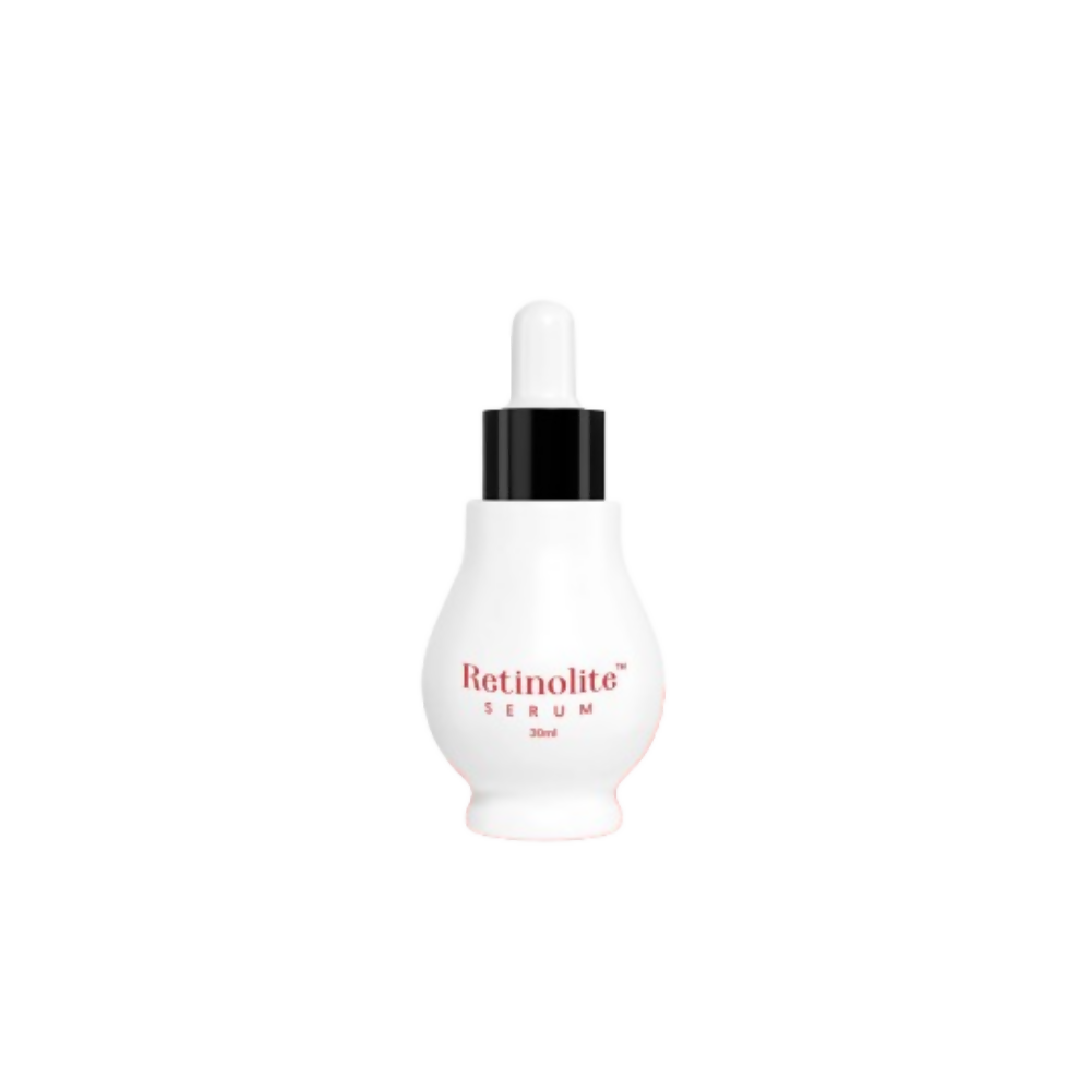Retinolite serum bottle on a white background