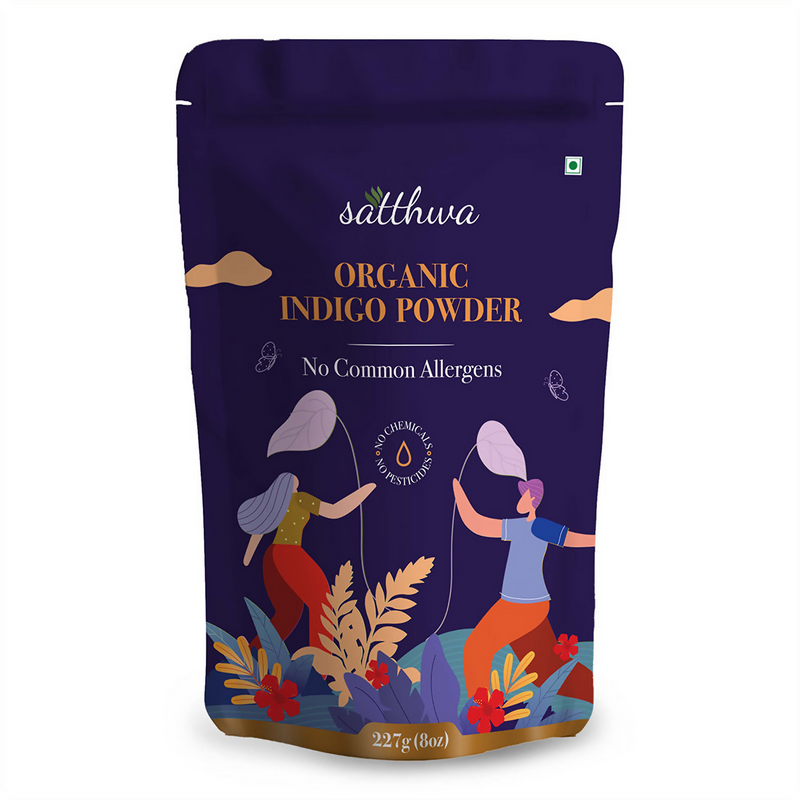 Saththwa Organic Indigo Powder packaging on a white background