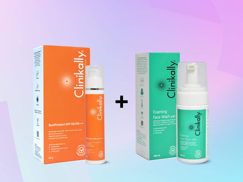 Clinikally Foaming Face Wash + SunProtect Sunscreen SPF 50/PA+++