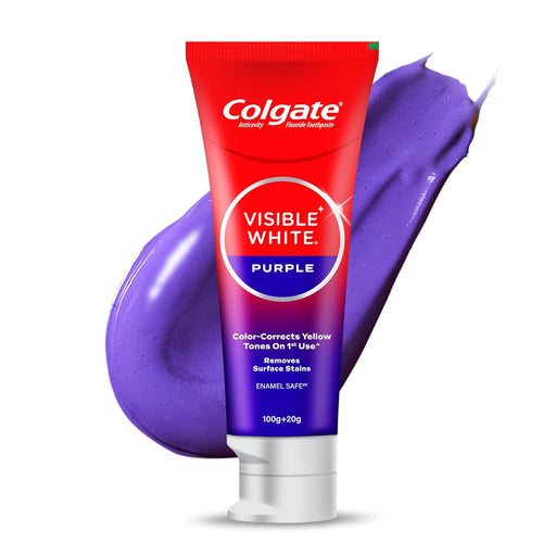 Colgate Visible White Purple Whitening Toothpaste 120g Enamel Safe