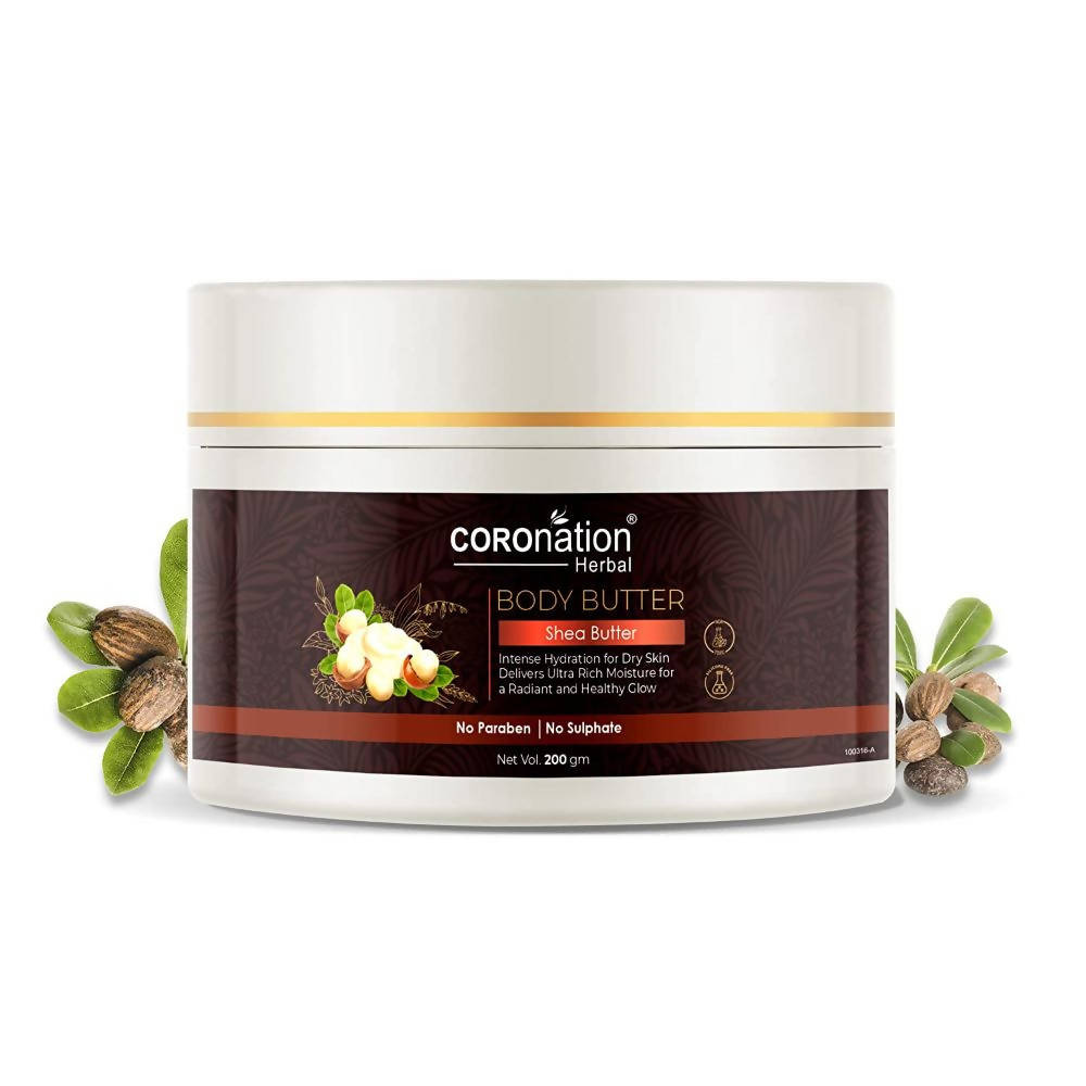 Jar of Coronation Herbal Body Butter with Shea Butter on a white background
