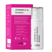 CosIQ Vitamin A-2% Granactive Retinoid Emulsion packaging and bottle on a white background
