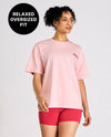 Cotton Oversized Printed Graphic Tshirt Pink