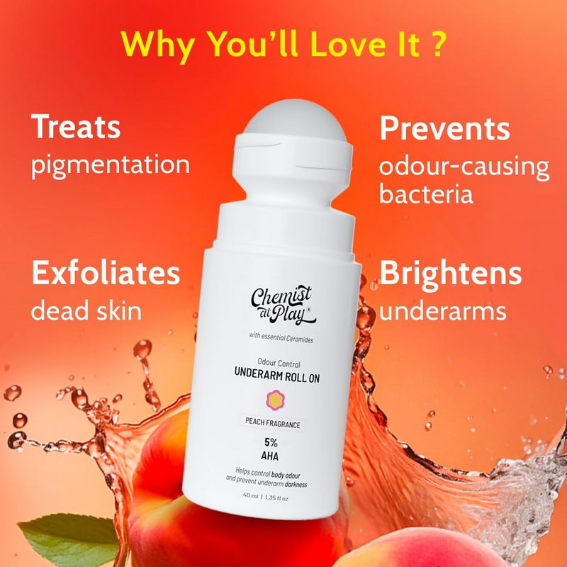 Chemist At Play UnderArm Roll-On with 5% AHA (Peach Fragrance)