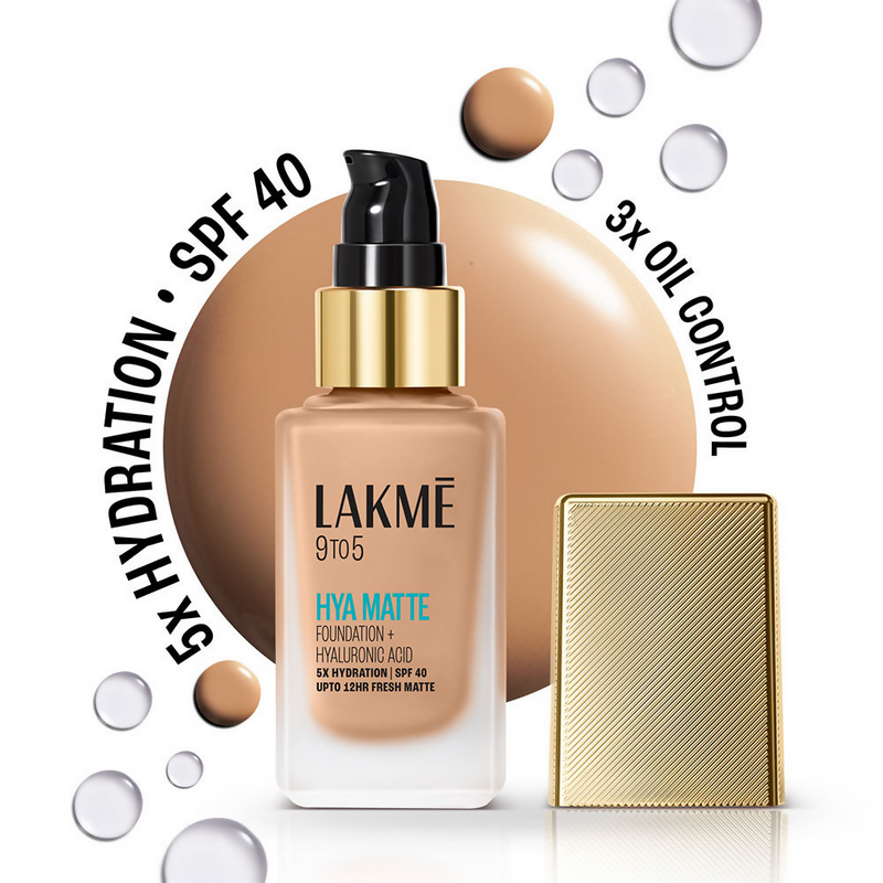 Lakme 9to5 Hya Matte Foundation + Hyaluronic Acid - Warm Beige