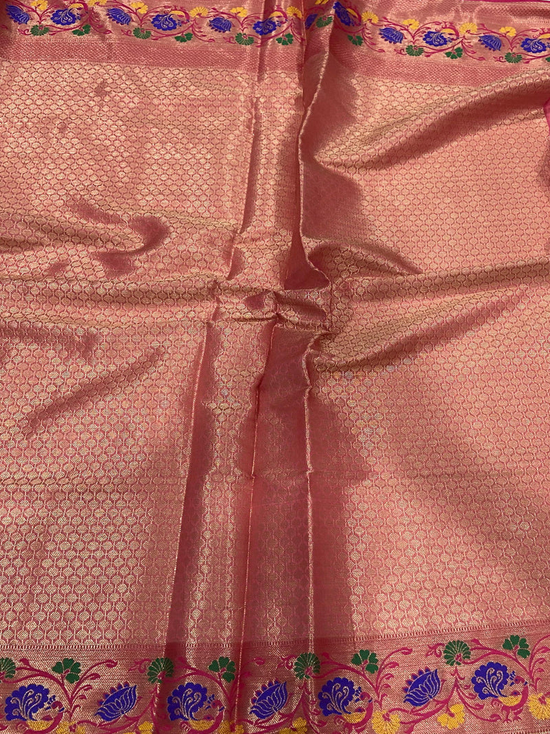 Radiant Floral Banarasi Kora Silk Saree