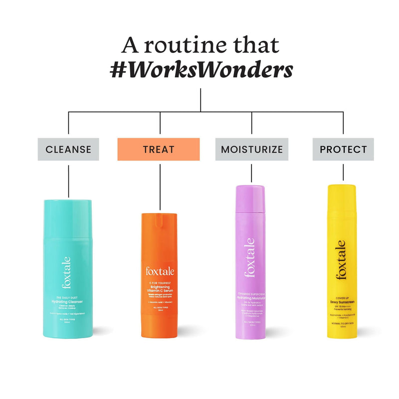 Foxtale Brightening 15% Vitamin C Face Serum With L-Ascorbic Acid And Vitamin E For Glowing Skin For Dark Spots