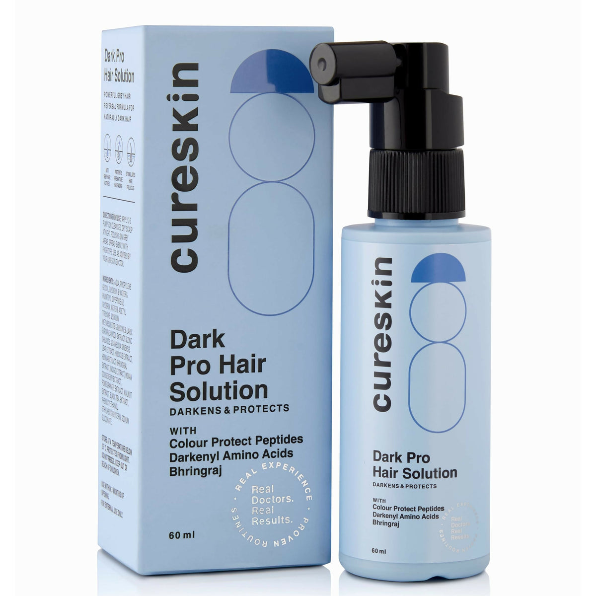 Cureskin Dark Pro Hair Solution packaging and bottle on a white background