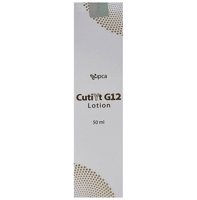 Box of CutiYt G12 Lotion with 'ipca' branding on a white background